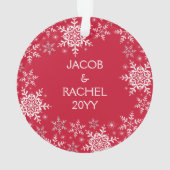 我々の初めてのクリスマス婚約したスノードクリスマス オーナメント (裏面)