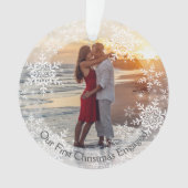 我々の初めてのクリスマス婚約したスノードクリスマス オーナメント (正面)