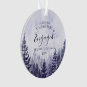 我々の初めてのクリスマス婚約したフォトパインツリーフォレスト オーナメント (正面)