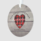 我々の初めてのクリスマス婚約したプ素朴ライドカスタム オーナメント (正面)