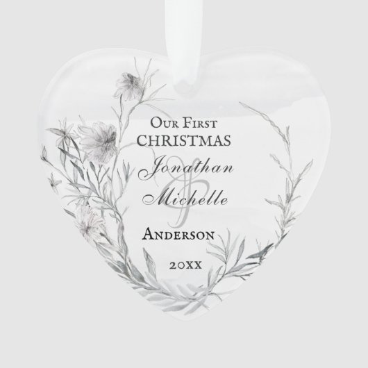 我々の初めてのクリスマス感動的 オーナメント (正面)