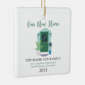 我々の初めてのクリスマス新しいホームウォーターカラーフロントドア セラミックオーナメント (右)