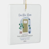我々の初めてのクリスマス新しいホームウォーターカラーフロントドア セラミックオーナメント (右)