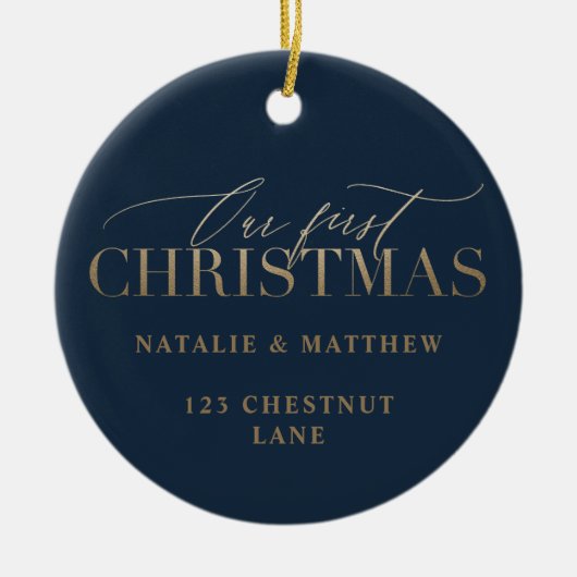 我々の初めてのクリスマス新居 セラミックオーナメント (正面)