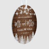 我々の初めてのクリスマス新素朴生ウッドパインツリー オーナメント (正面)