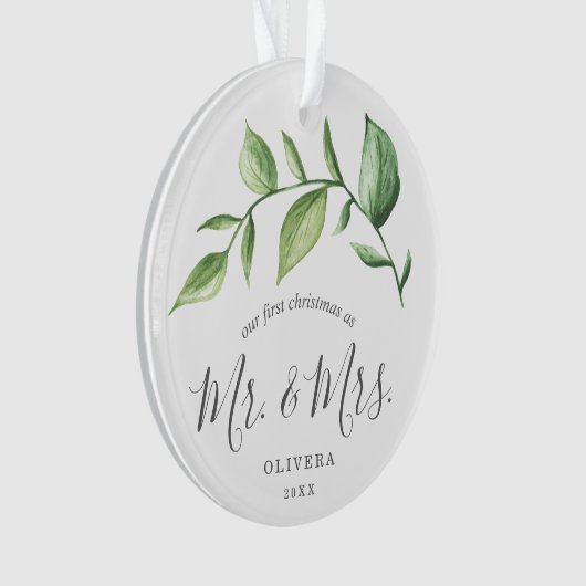 我々の初めてのクリスマス素朴の緑の新着写真 オーナメント (正面)