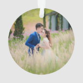 我々の初めてのクリスマス素朴の緑の新着写真 オーナメント (裏面)