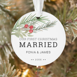 我々の初めてのクリスマス結婚したの緑 オーナメント