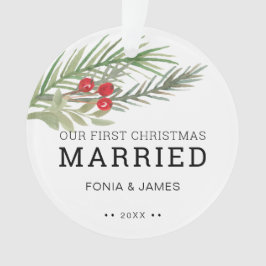 我々の初めてのクリスマス結婚したの緑 オーナメント