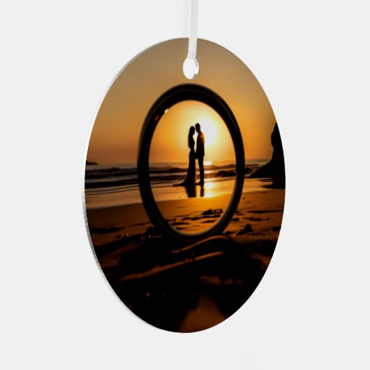 我々の初めてのクリスマス結婚したは、彼らのために メタルオーナメント (正面右)