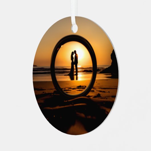 我々の初めてのクリスマス結婚したは、彼らのために メタルオーナメント (正面左)