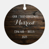 我々の初めてのクリスマス結婚したは、彼らのために メタルオーナメント (裏面)
