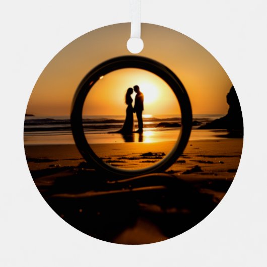 我々の初めてのクリスマス結婚したは、彼らのために メタルオーナメント (正面)