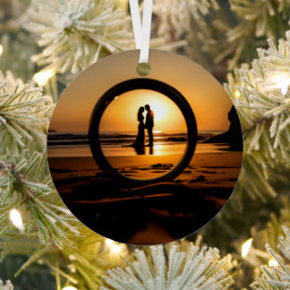 我々の初めてのクリスマス結婚したは、彼らのために メタルオーナメント