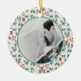 我々の初めてのクリスマス結婚したハンドミス絵を描トレー セラミックオーナメント