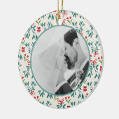 我々の初めてのクリスマス結婚したハンドミス絵を描トレー セラミックオーナメント (左)