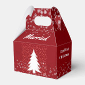 我々の初めてのクリスマス結婚したレッドエレガントツリー フェイバーボックス (裏面サイド)