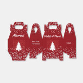 我々の初めてのクリスマス結婚したレッドエレガントツリー フェイバーボックス (折り畳みなし)