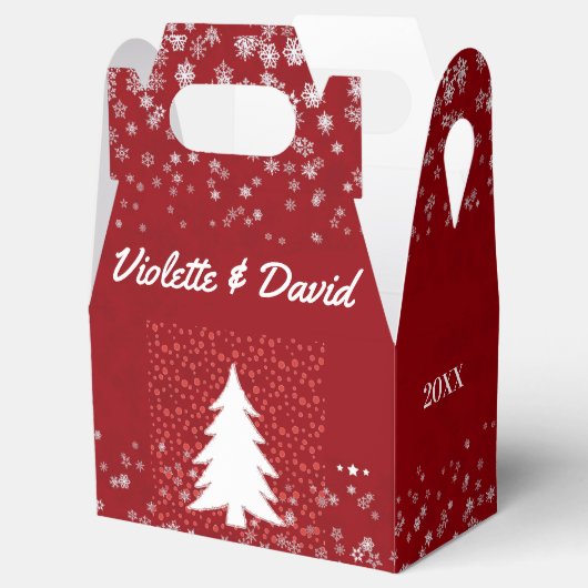我々の初めてのクリスマス結婚したレッドエレガントツリー フェイバーボックス (オープン)