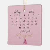 我々の初めてのクリスマス結婚したレッドパゴダツリー セラミックオーナメント (左)