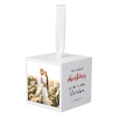 我々の初めてのクリスマス結婚の写真キューブを新たに作った キューブオーナメント (正面アングル)