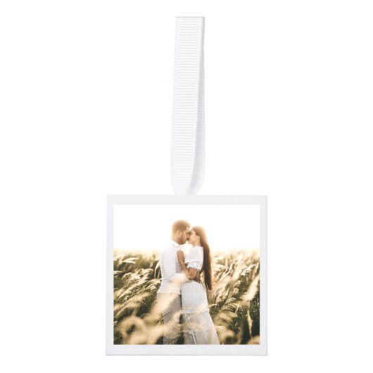 我々の初めてのクリスマス結婚の写真キューブを新たに作った キューブオーナメント (正面)