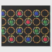 我々の初めてのクリスマス赤い青の緑の装飾 ラッピングペーパー (フラット)