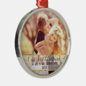 我々の初めてのクリスマス金ゴールドスパークルグリッターミセス・n・ミセス メタルオーナメント (右)