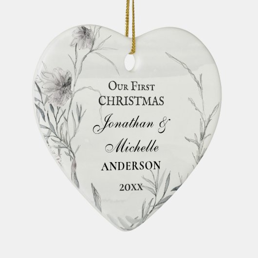 我々の初めてのクリスマス、クリスチャンパーソナライズされたス セラミックオーナメント (右)