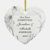 我々の初めてのクリスマス、クリスチャンパーソナライズされたス セラミックオーナメント (正面)