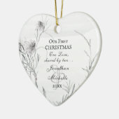 我々の初めてのクリスマス、クリスチャンパーソナライズされたス セラミックオーナメント (左)