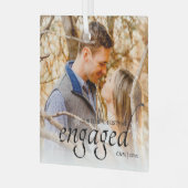 我々の初めてのクリスマス 婚約したパーソナライズされた ガラスオーナメント (正面左)