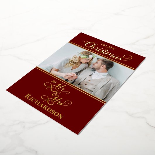 我々の初めてのクリスマス 箔シーズンカード (回転した状態)