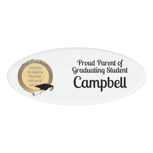 「我々の卒業した」フォトフレームの卒業 名札 (正面)