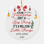 我々の友情それは100万の小さなことだ セラミックオーナメント (裏面)