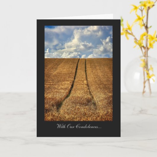 我々の哀悼の意を込めて、行き過ぎた小麦畑 カード (黄色い花)