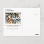 我々の喜びのバンドルここに、誕生の発表 ポストカード (裏面)