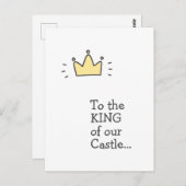 我々の城の王に…かわいい父の日 ポストカード (正面/裏面)