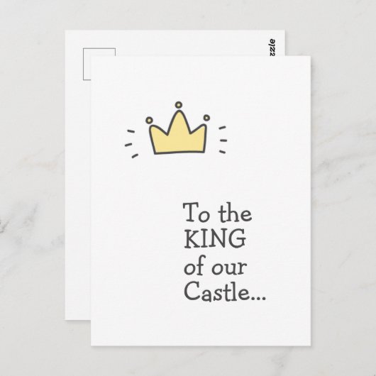 我々の城の王に…かわいい父の日 ポストカード (正面/裏面)