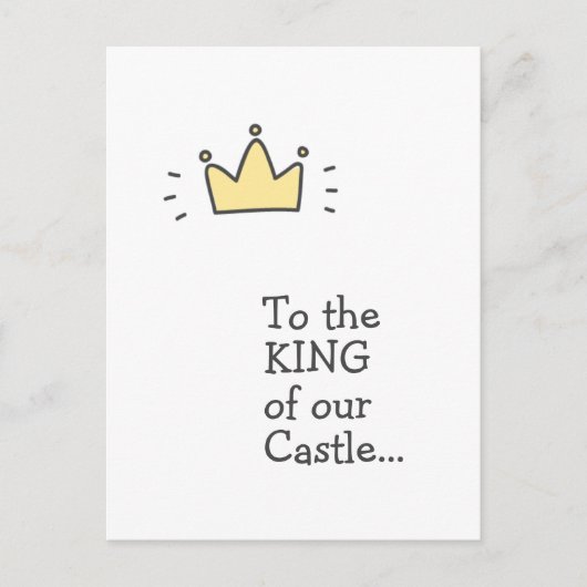 我々の城の王に…かわいい父の日 ポストカード (正面)