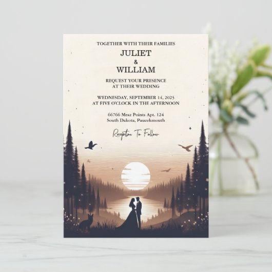 我々の夜の日没スタームーンクラウドトワイライト結婚ズ 招待状 (スタンド正面)