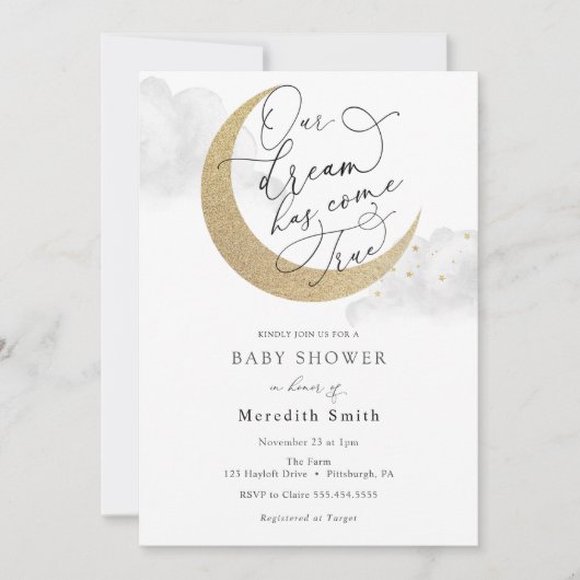 我々の夢は真来の月と星のベビーを持つ 招待状 (正面)