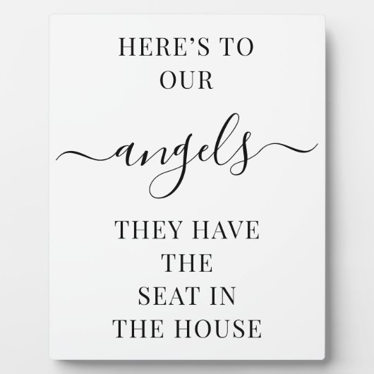 我々の天使の記念結婚披露宴の好意はこちら フォトプラーク (正面)