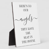 我々の天使の記念結婚披露宴の好意はこちら フォトプラーク (側面)