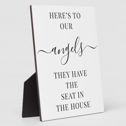 我々の天使の記念結婚披露宴の好意はこちら フォトプラーク (側面)