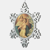 我々の女性のシェンスタットベビーイエス スノーフレークピューターオーナメント (右)