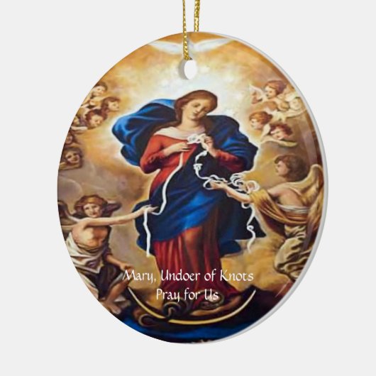 我々の女性のノットの祈りの言葉 セラミックオーナメント (左)