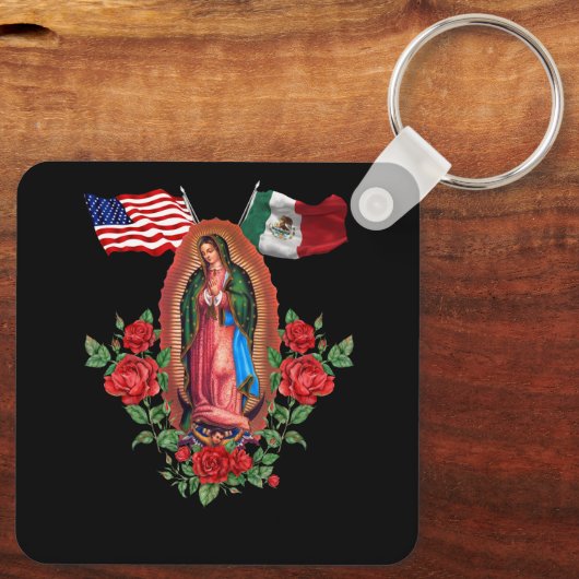 我々の女性乙女戦士デ・グアダルーペメキシコ国旗 キーホルダー (裏面)