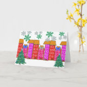 我々の家からあなたの家までかわいいクリスマス カード (黄色い花)