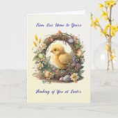 我々の家からあなたの新しい家であなたのイースターまで カード (黄色い花)